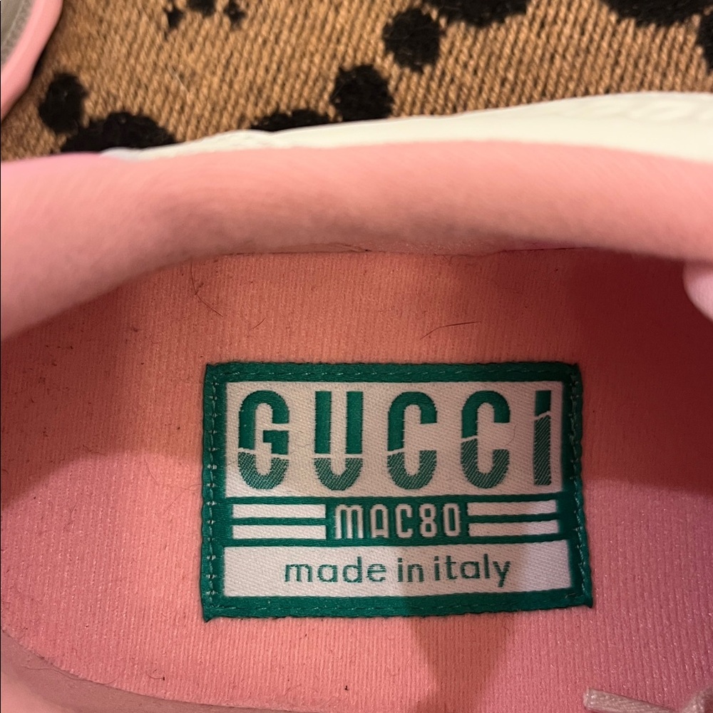 Gucci Pink and Gray Mac 80 Lace-Up Sneakers - Picture 6 of 11